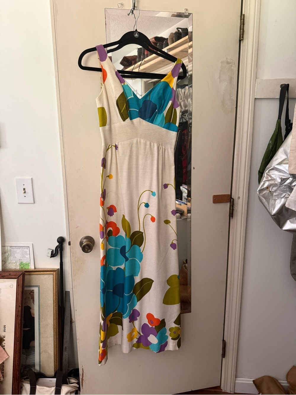 Vintage Hawaiian Floral Maxi Dress